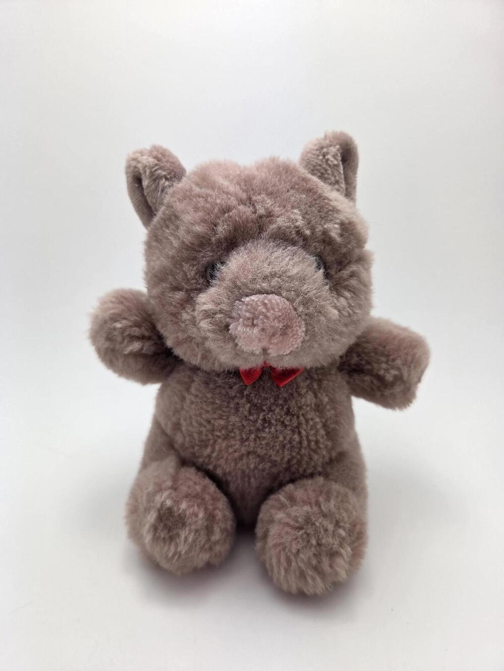 Gund Pink Pig Plush 1986 Red Bow Tie Rare Vintage Collectible! (5 inch)